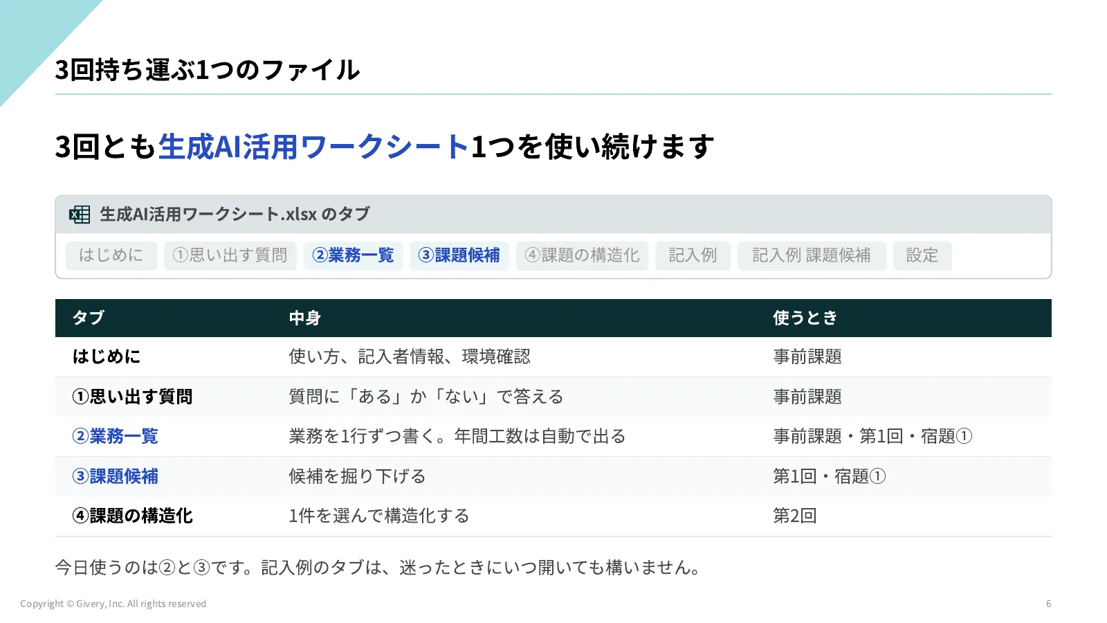 6ページ 3回持ち運ぶ1つのファイル