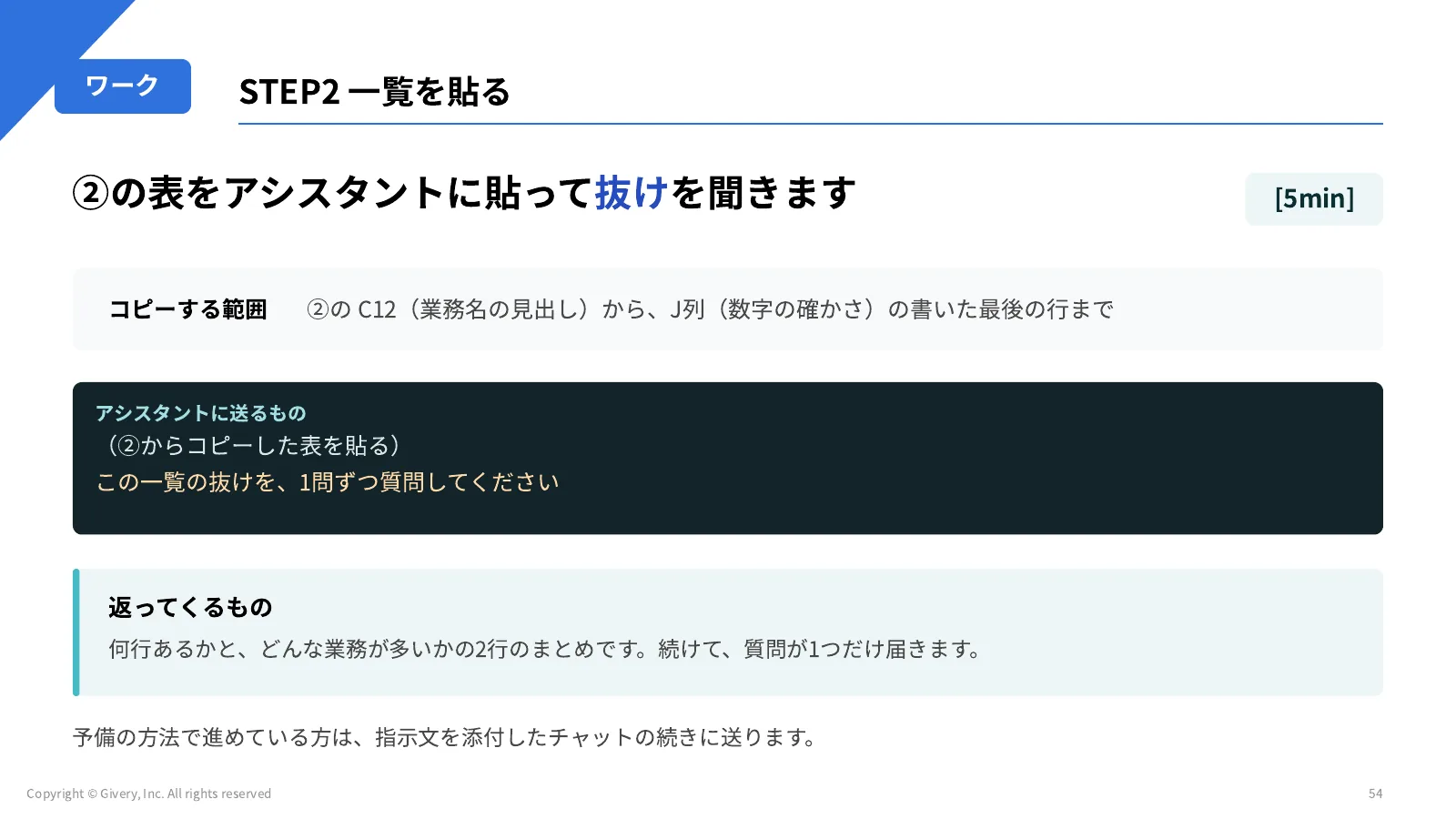 54ページ STEP2 一覧を貼る